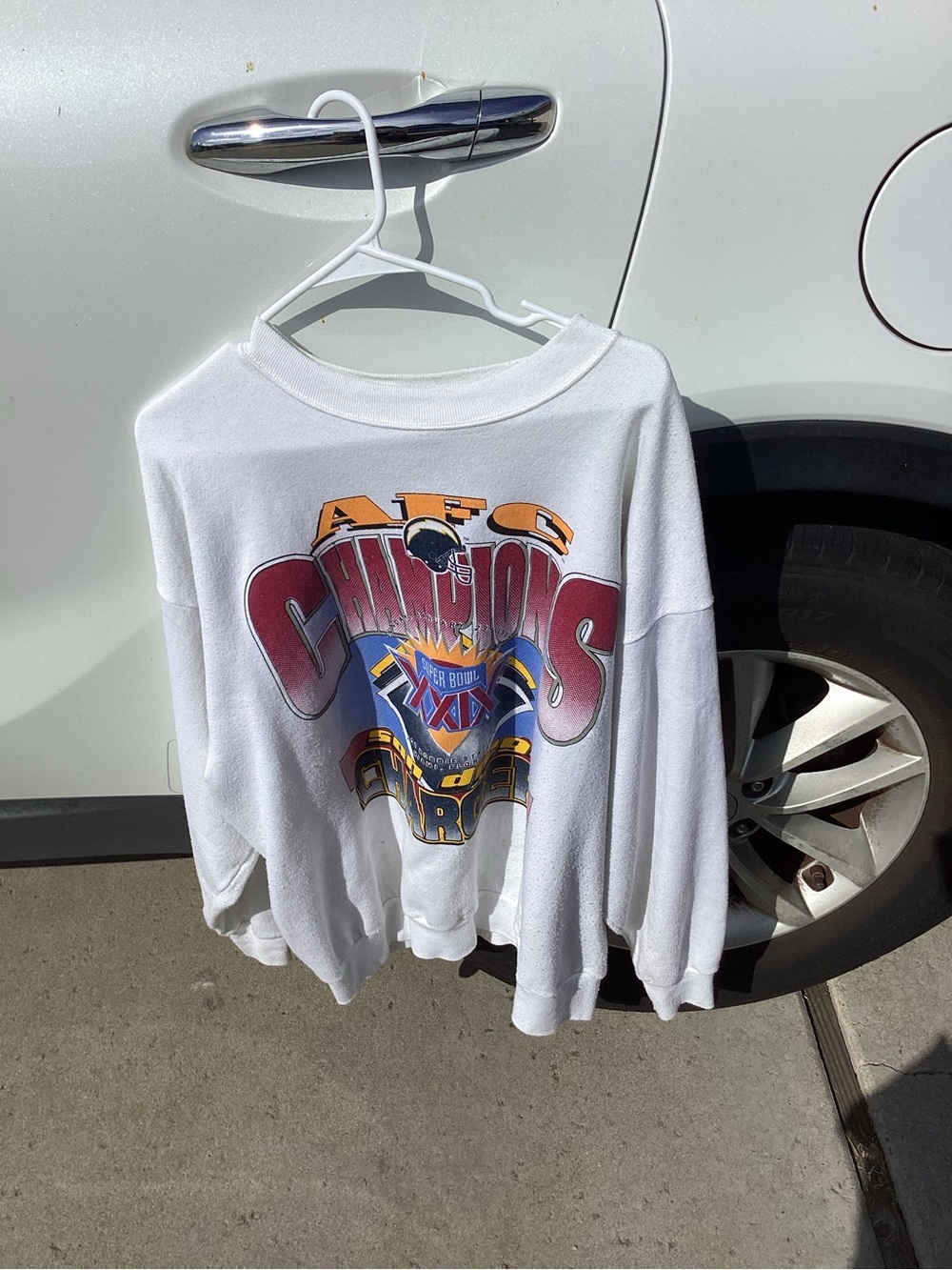 Vintage XXIX Super Bowl Crewneck Sweatshirt with Multicolor Championship Graphic